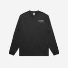 A sleek black long-sleeve tee featuring a minimalist 'LITTLE Life' logo on the chest, designed with a faded effect for a vintage-inspired look.