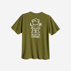 A natural green t-shirt adorned with the '[LITTLE]' logo on the left chest.