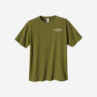 A natural green t-shirt adorned with the '[LITTLE]' logo on the left chest.