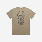 Khaki heavy faded tee with '[LIT·TLE] Life' printed on the chest, showcasing a comfortable and versatile style.