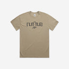Khaki heavy faded tee with '[LIT·TLE] Life' printed on the chest, showcasing a comfortable and versatile style.
