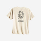 A bone-colored t-shirt showcasing the '[LITTLE]' logo on the left chest in a clean design.