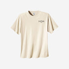 A bone-colored t-shirt showcasing the '[LITTLE]' logo on the left chest in a clean design.