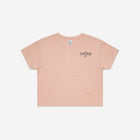 A pastel pink cropped T-shirt with a minimalist "['LIT·TLE] Life" logo on the left chest.