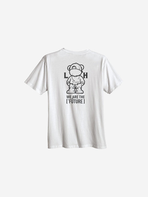 A white t-shirt with the '[LITTLE]' logo placed subtly on the left chest.