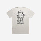 Bone-colored heavy faded tee with '[LIT·TLE] Life' printed on the chest, featuring a relaxed fit and minimalist design.