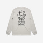 A classic bone-colored long-sleeve tee displaying the 'LITTLE Life' logo on the chest, crafted with a heavy faded finish for a timeless vintage vibe.