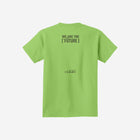 A refreshing lime green youth essential tee featuring the ['LIT·TLE] HŪMN bear, adding a playful pop of color.