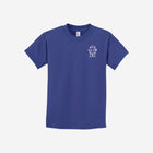 A vibrant ocean blue youth essential tee with the ['LIT·TLE] HŪMN bear, designed for playful and bold looks.