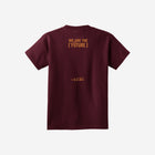 A rich maroon youth t-shirt with the iconic ['ro] bear graphic and "Go Like ['RO]" slogan for a bold, confident style.