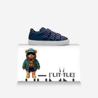 Little Humn Navy Polka Dots Cub Kids Strap Shoes