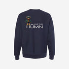 A deep navy blue cross-grain crewneck sweatshirt featuring the ['TEEN] branding in a crisp light-colored font for a sleek and polished look.
