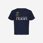Navy blue infant fine jersey tee with text reading "No, my first name ain't ['BABY']" printed on the front. Perfect blend of comfort and style.