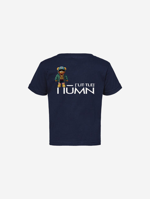 Navy blue infant fine jersey tee with text reading "No, my first name ain't ['BABY']" printed on the front. Perfect blend of comfort and style.