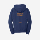 A timeless navy blue fleece pullover sweatshirt adorned with the ['RO] bear, perfect for classic and polished outfits.