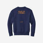 Classic navy blue youth fleece sweatshirt featuring the ['RŌ] bear design, a versatile and cozy staple for cool-weather activities.