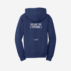 Classic navy fleece hoodie with the ['LH] emblem, combining warmth and timeless style for everyday adventures.