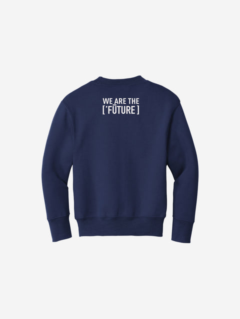 Youth fleece sweatshirt in a classic navy blue, adorned with the LH mascot design in black. A timeless and cozy option for kids.