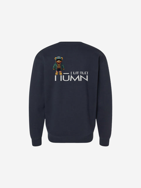 A navy blue crewneck sweatshirt featuring the bold and minimalistic ['TEEN] design in a striking light-colored font across the chest. Perfect for a clean, modern look.