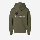 An olive green hoodie with the bold text "[‘TĒĒN]" in white, minimalist design, featuring a pullover style.
