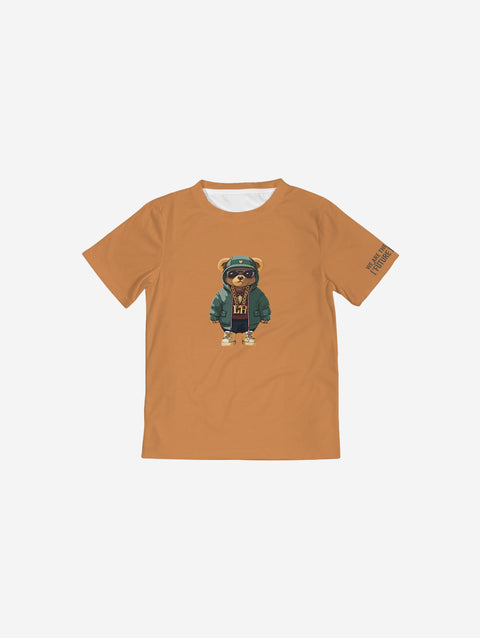 Little Humn Orange Lil Hu Bear Kids Tee