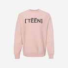 A soft pink cross-grain crewneck sweatshirt adorned with the chic ['TEEN] logo in black. Perfect for adding a pop of pastel to your outfit.
