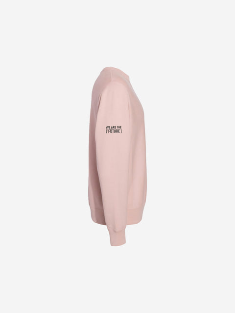 A soft pink cross-grain crewneck sweatshirt adorned with the chic ['TEEN] logo in black. Perfect for adding a pop of pastel to your outfit.