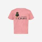 Pink infant fine jersey tee with text reading "No, my first name ain't ['BABY']" printed on the front. Adorable and cozy design.