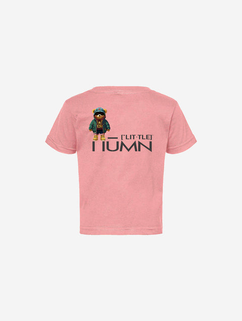 Pink infant fine jersey tee with text reading "No, my first name ain't ['BABY']" printed on the front. Adorable and cozy design.