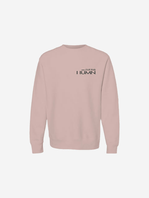 A soft pink premium heavyweight sweatshirt showcasing the 'LITTLE HU' logo on the chest. Combines comfort and elegance, suitable for casual or semi-formal outfits.