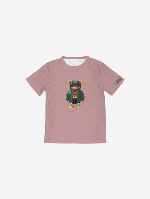 Little Humn Pink Lil Hu Bear Kids Tee