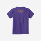 A bold purple youth t-shirt with the standout ['ro] bear graphic and "Go Like ['RO]" text, making a unique statement.