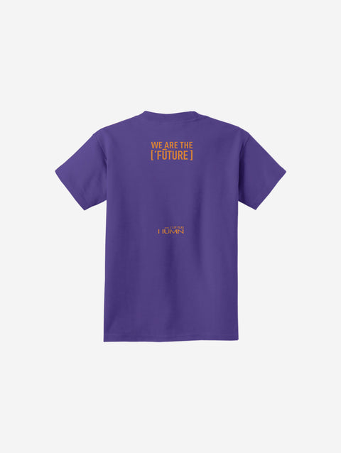 A bold purple youth t-shirt with the standout ['ro] bear graphic and "Go Like ['RO]" text, making a unique statement.