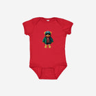 Little Humn Red Lil Hu Bear Baby Onesie