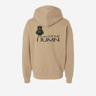 A beige-colored sandstone hoodie with the bold text "[‘TĒĒN]" in black, minimalist design, featuring a pullover style.