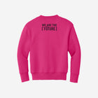 Youth fleece sweatshirt in bright pink, featuring the fun LH mascot design in black. Adds a pop of color to any outfit.