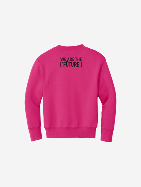 Youth fleece sweatshirt in bright pink, featuring the fun LH mascot design in black. Adds a pop of color to any outfit.