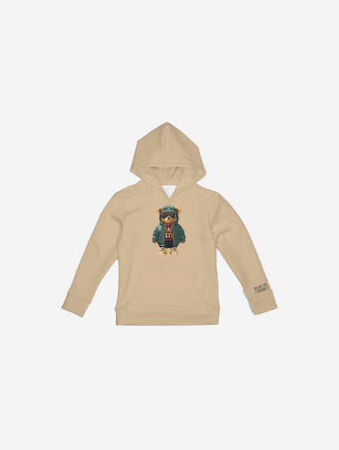 Little Humn Tan Lil Hu Bear Kids Hoodie