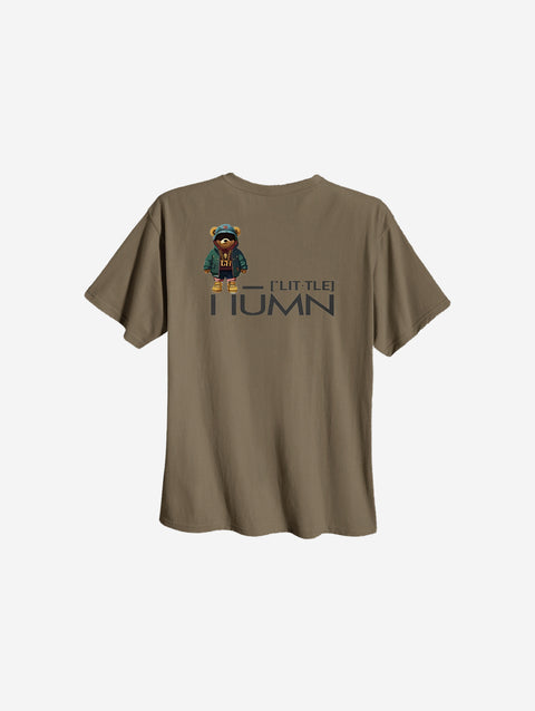Muted brown heavyweight tee with bold "[‘TEĒN]" text, perfect for teens seeking earthy tones and lasting quality.