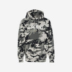 A gray and white snow camouflage print hoodie with "[‘TEEN]" printed in bold white text across the chest. This hoodie showcases a striking pattern perfect for a cool, edgy look.