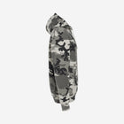 A gray and white snow camouflage print hoodie with "[‘TEEN]" printed in bold white text across the chest. This hoodie showcases a striking pattern perfect for a cool, edgy look.