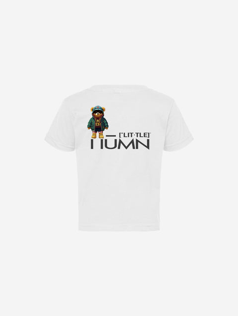 White infant fine jersey tee with text reading "No, my first name ain't ['BABY']" printed on the front. Classic and soft babywear.