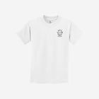 A crisp white youth essential tee with the ['LIT·TLE] HŪMN bear, offering clean and classic style.