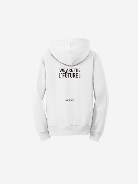 Clean and crisp white fleece hoodie featuring the iconic ['LH] logo, bringing fresh and cozy vibes to any outfit.