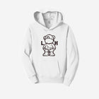 Clean and crisp white fleece hoodie featuring the iconic ['LH] logo, bringing fresh and cozy vibes to any outfit.