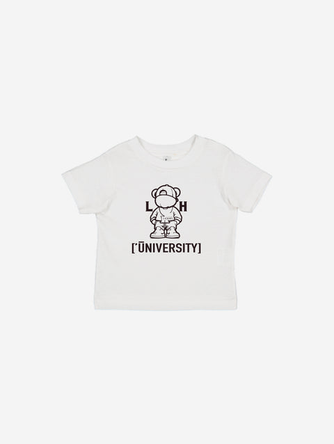 Little Humn White LH University Infant Jersey Tee