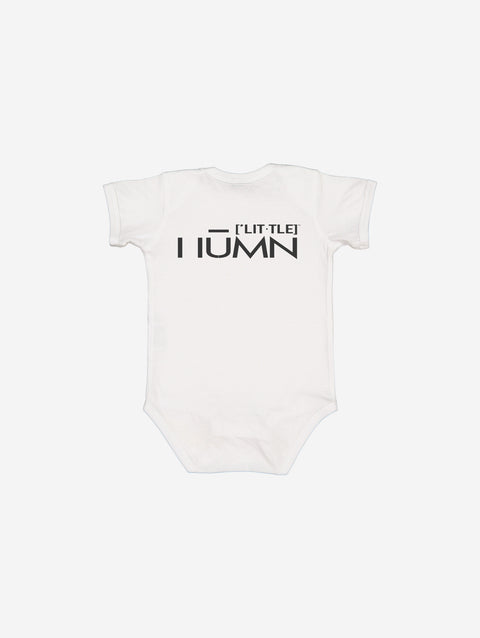 Little Humn WHT White Lil Hu Bear Baby Onesie
