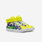 Little Humn Yellow Floral Print Strap High Top Crush Kids Shoes
